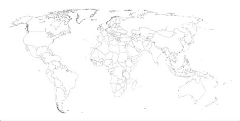 Mapa Mundi Sin Nombres ▷【 Mapa de continentes 】» Con Nombres | Mudo | En blanco | Imprimir